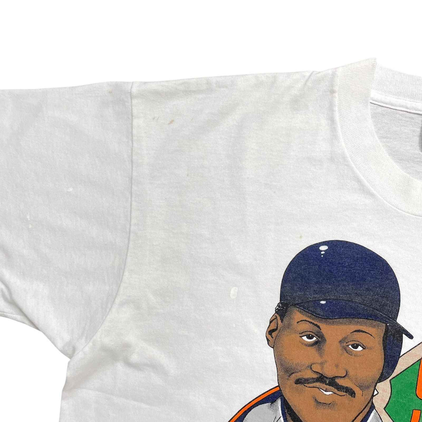 MLB VTG 90s DETROIT TIGERS CECIL FIELDER CARICATURE T-SHIRT 1991 Size US XL / EU 56 / 4 - 5 Thumbnail