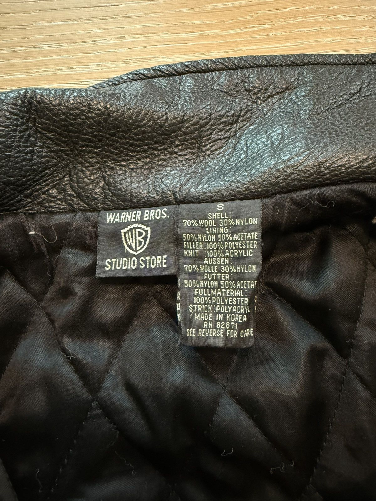 Warner Bros Vintage 90s Taz Tasmanian Devil Leather Wool Jacket Size US S / EU 44-46 / 1 - 7 Thumbnail