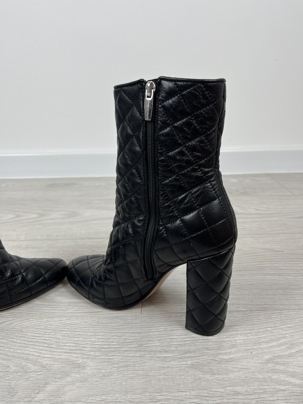 Gianvito Rossi Gianvito Rossi Black Leather Quilted Zip Heel Boots Size US 8 / IT 38 - 18 Thumbnail