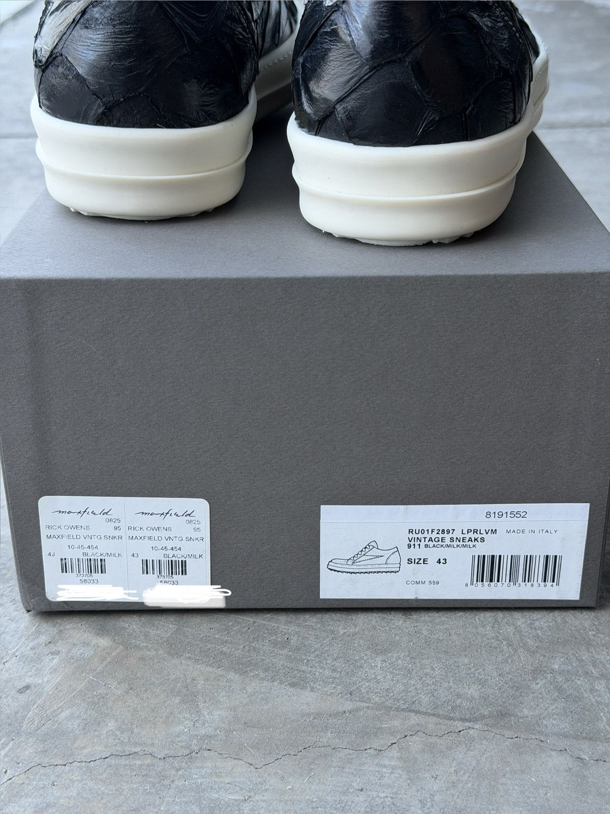 Rick Owens SOLD*Rick owens x Maxfield Exclusive pirarucu vintage sneaks Size US 10 / EU 43 - 14 Thumbnail