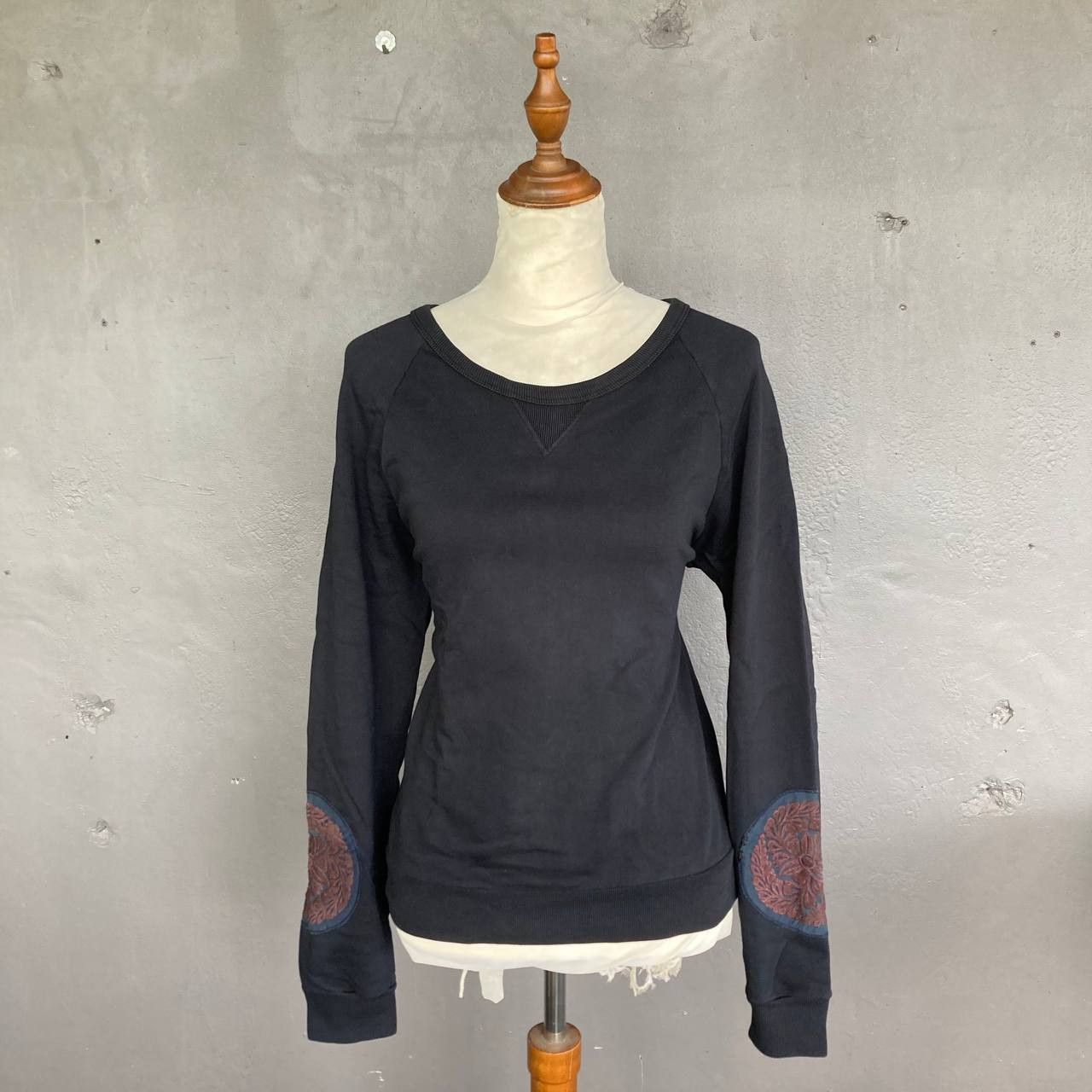 Dries Van Noten Bateau Neck Elbow Patched Sweatshirt Size S / US 4 / IT 40 - 3 Thumbnail