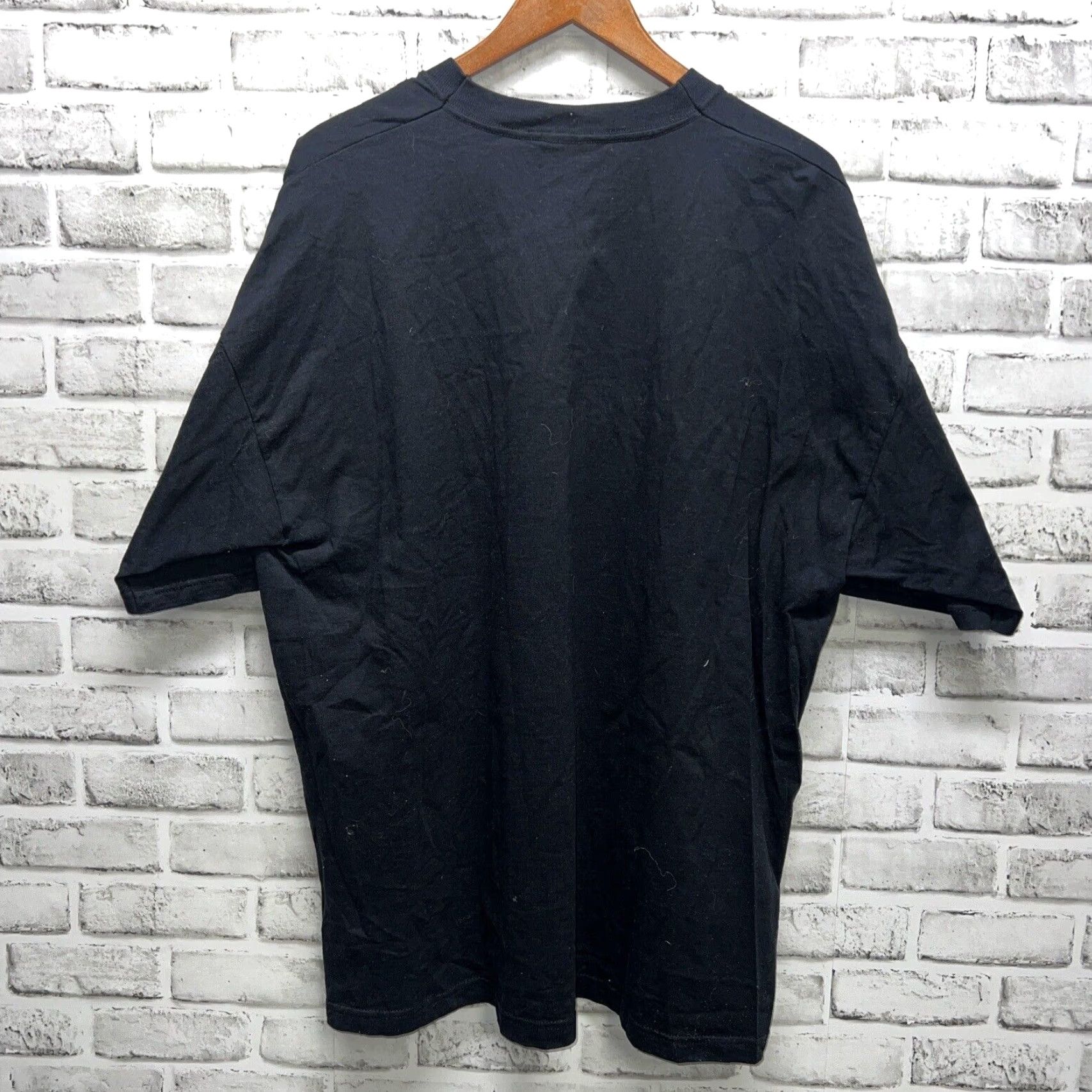 Vintage VINTAGE Screen Stars T-Shirt Black Mens 2XL Stars 90s AARIKKA FINLAND Elakoon Vallattmuus Size US XXL / EU 58 / 5 - 3 Thumbnail