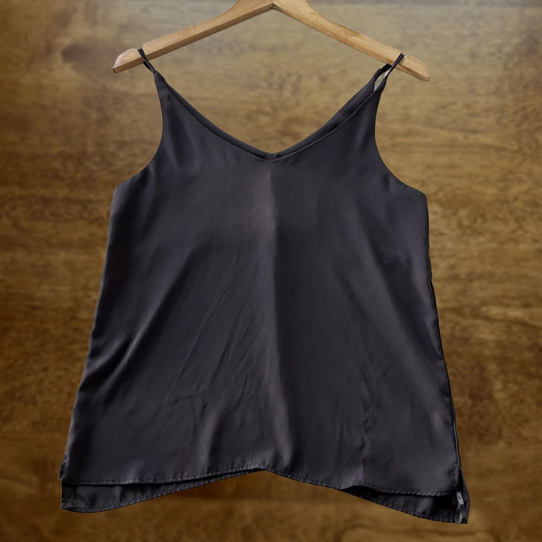 Vintage Y2K Shinestar Tank Top Womens Small Brown Satin V Neck Cami Camisole Sleeveless Shirt Size S / US 4 / IT 40 - 1 Thumbnail