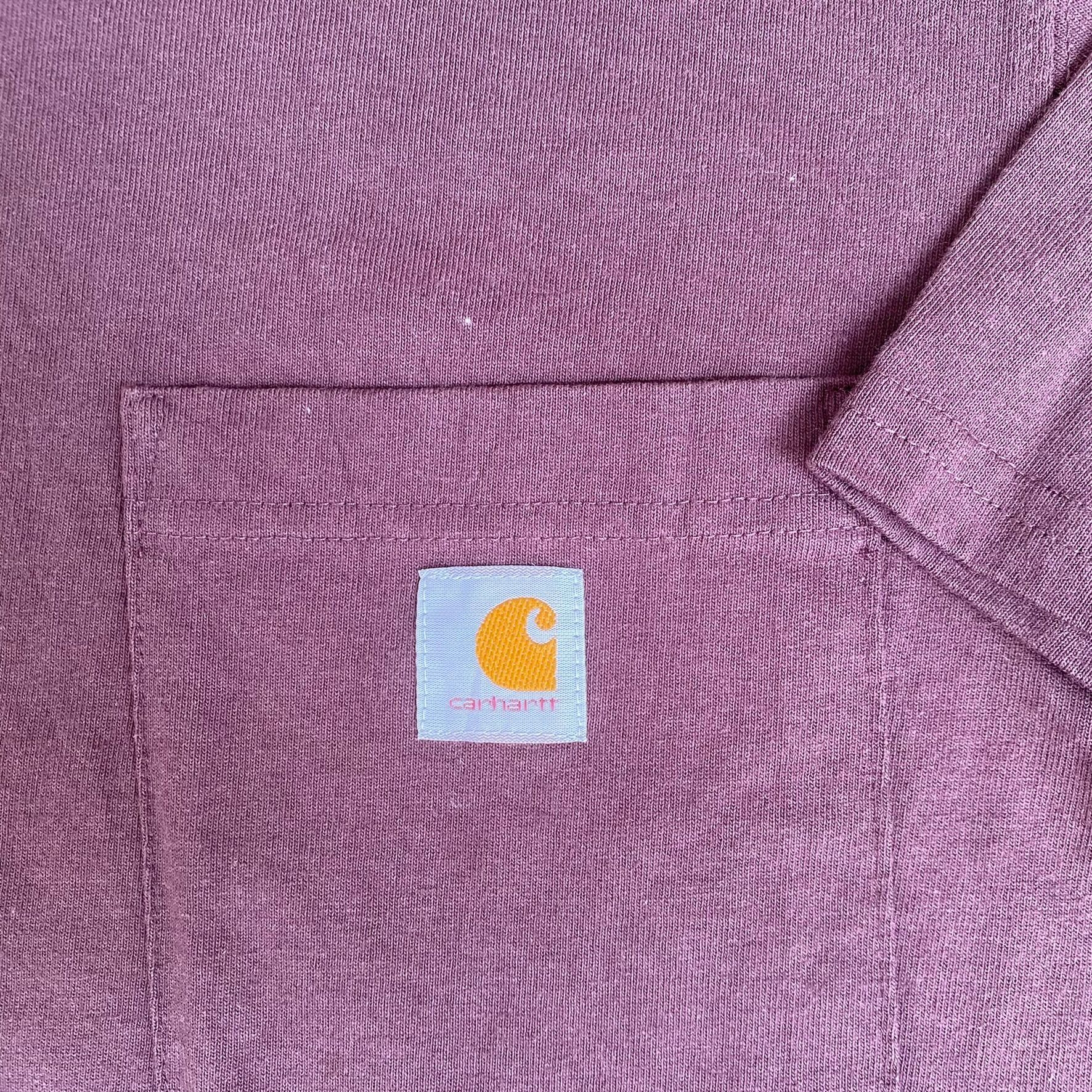 Carhartt Carhartt Logo Pocket T-Shirt Original Fit Burgundy Workwear Size US XXL / EU 58 / 5 - 3 Thumbnail