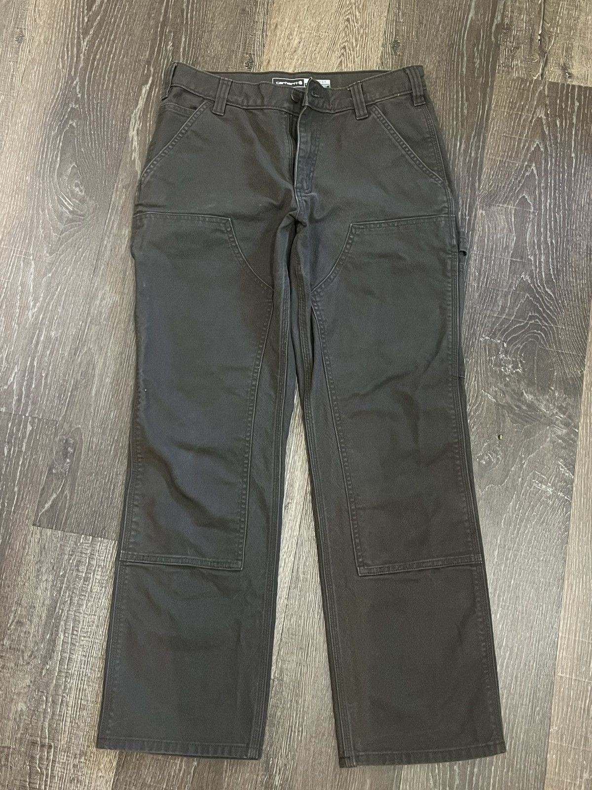 Carhartt BROWN CARHARTT RELAXED FIT DUCK DOUBLE-KNEE UTILITY Size US 30 / EU 46 - 2 Thumbnail