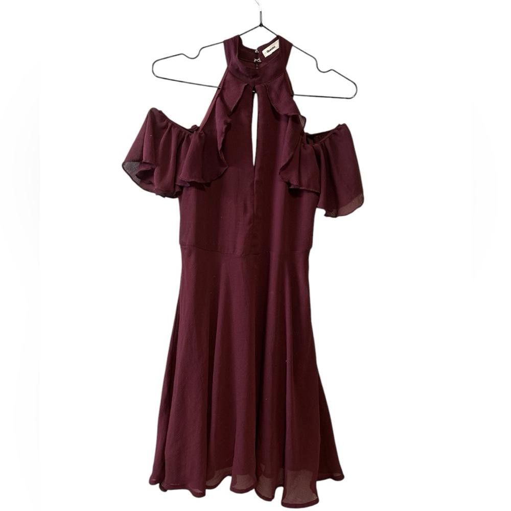 Designer Burgundy bluenotes Cold Shoulder Dress - Size XS Size XS / US 0-2 / IT 36-38 - 1 Thumbnail