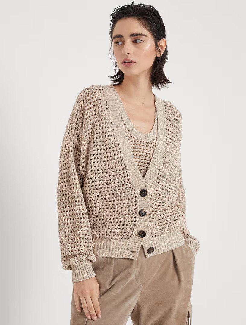 Brunello Cucinelli o1la1rc1a0425 Cardigan in Camel Size L / US 10 / IT 46 - 2 Thumbnail