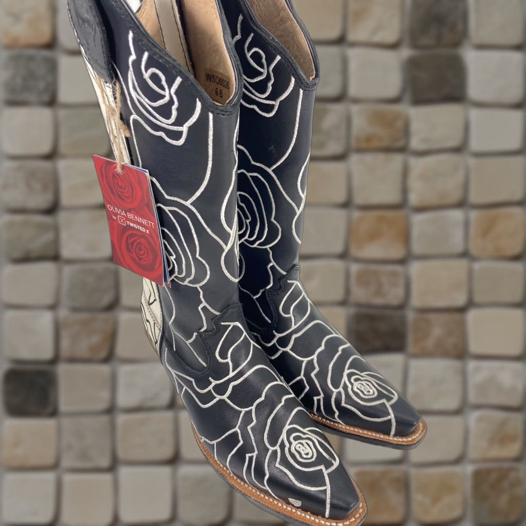 Twisted X Twisted X Olivia Bennett Boots Women Sz 6 B Black Leather Floral Western NWT Size US 6 / IT 36 - 1 Thumbnail