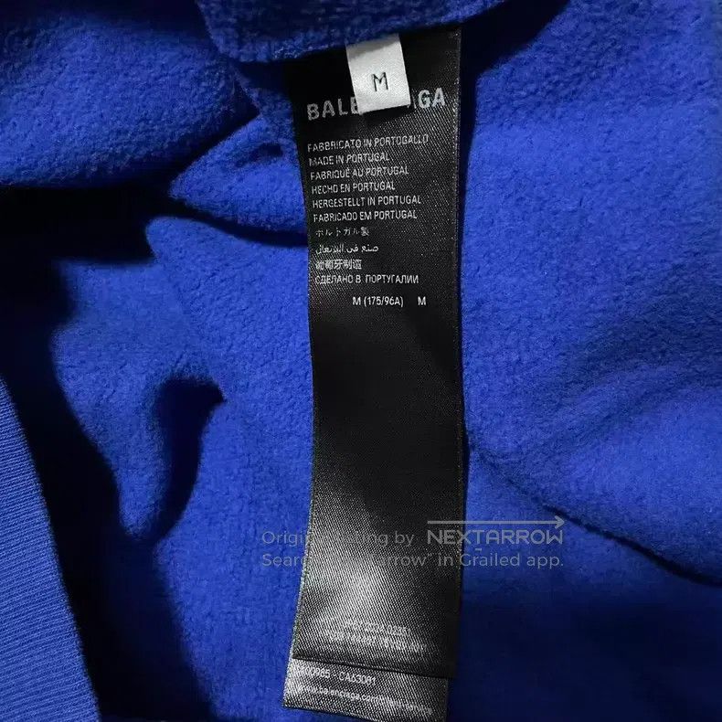 Balenciaga Balenciaga Navy Blue Soccer Zip Up Sweatshirt Size US M / EU 48-50 / 2 - 4 Thumbnail