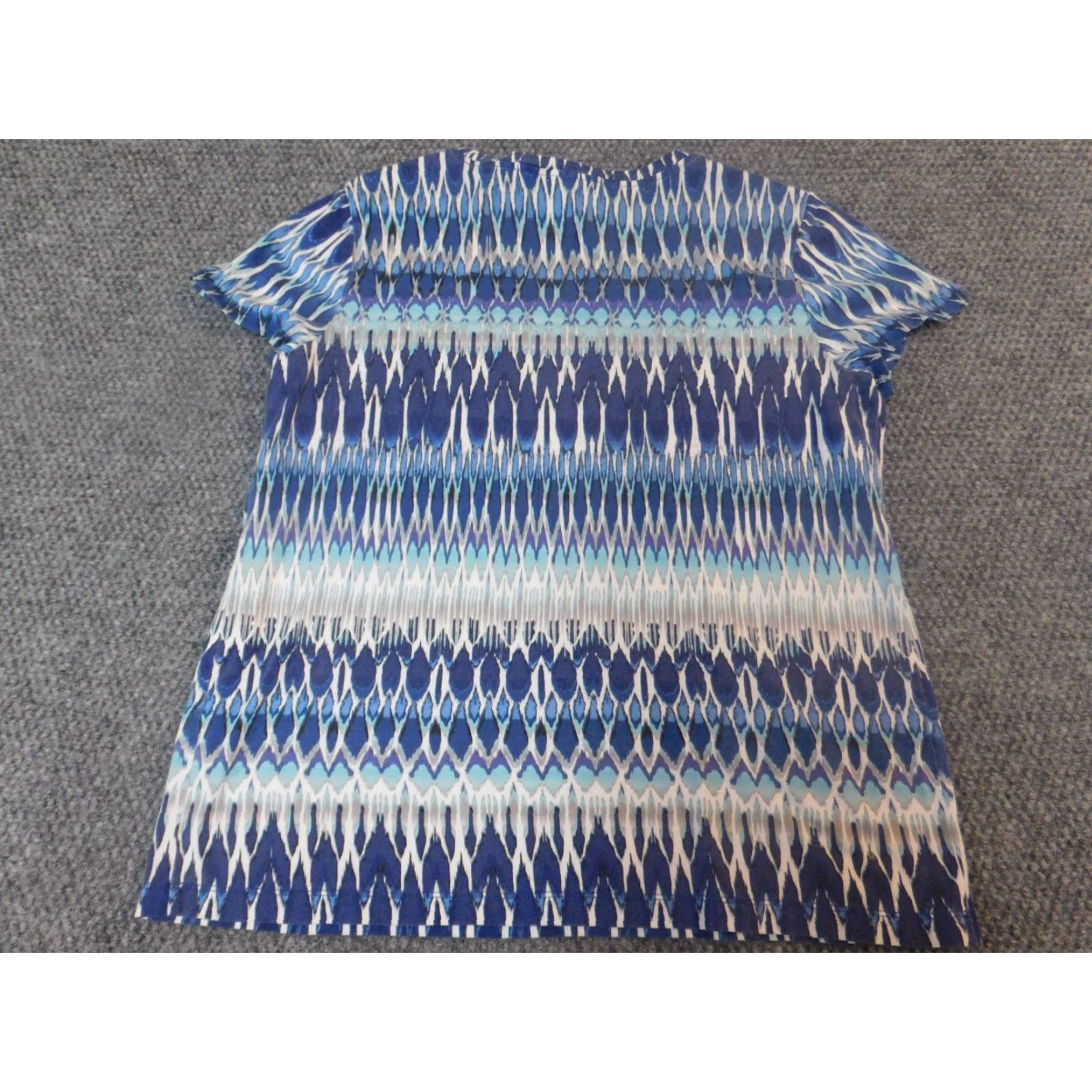 Vintage Chicos Shirt Womens Blue 1 Crew Neck Striped Stretch Blouse Casual Regular Buttons Long Sleeve Size XS / US 0-2 / IT 36-38 - 6 Thumbnail