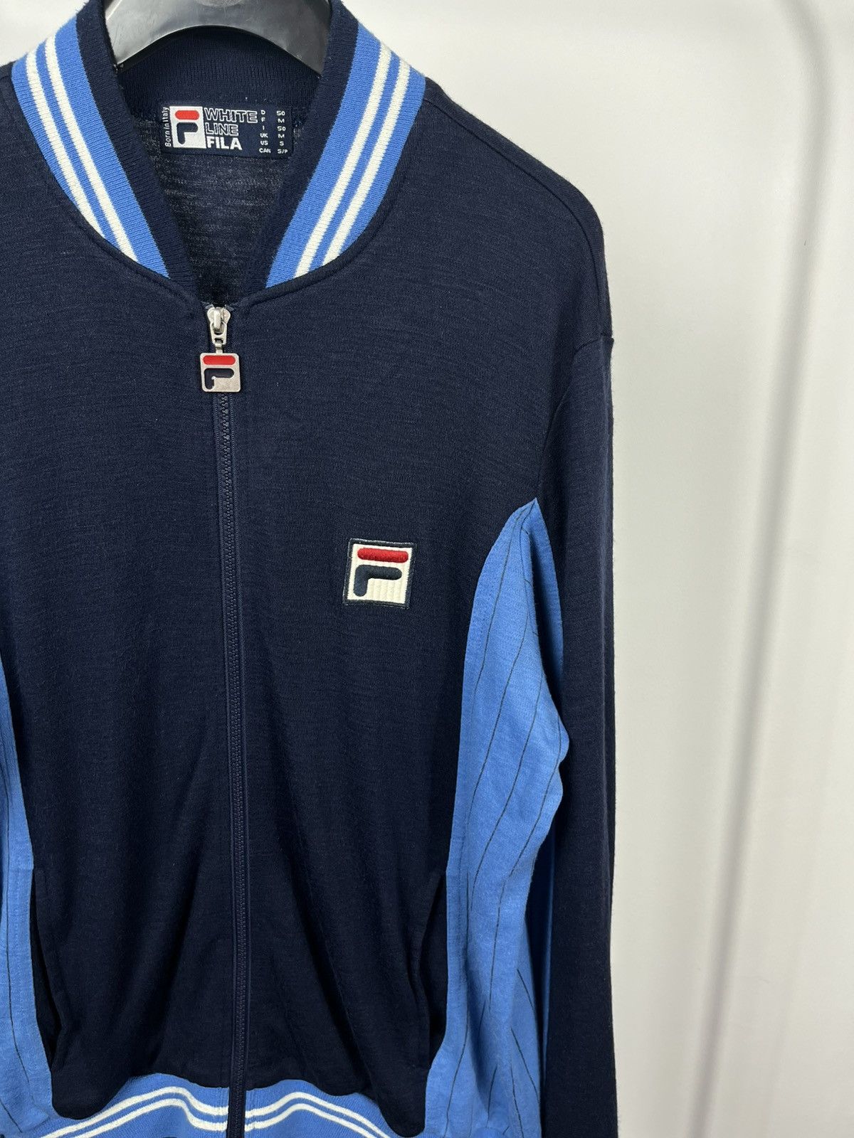 Fila Fila White Line Retro Track Jacket Navy Blue Wool Zip-Up Size US S / EU 44-46 / 1 - 5 Thumbnail