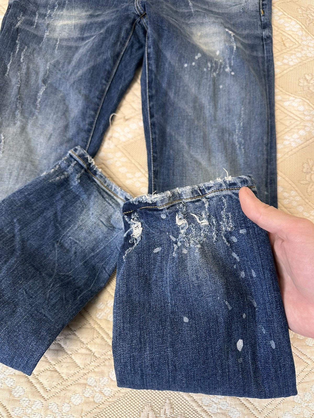 John Richmond 🔥 John RICHMOND Denim Big Logo Y2K Distressed Pants Jeans Size US 30 / EU 46 - 6 Thumbnail