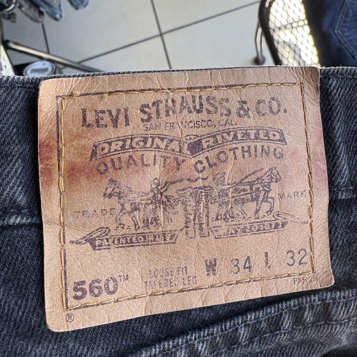 Levi's Vintage 90s Levi’s 560 Orange Tab Loose Black Denim Jeans 34 Size US 34 / EU 50 - 6 Thumbnail