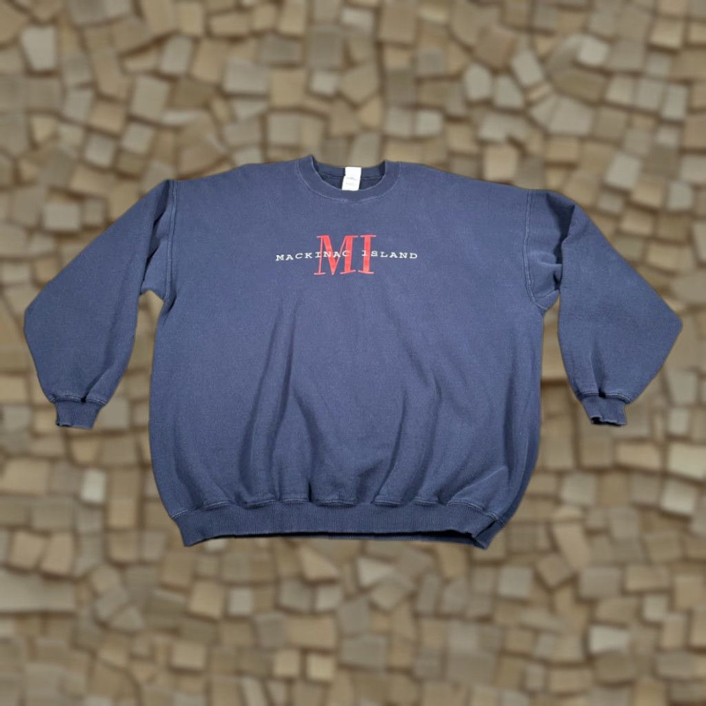 Gildan VINTAGE Mackinac Island Sweater Adult 2XL XXL Blue Sweatshirt Michigan Y2K Size US XXL / EU 58 / 5 - 1 Thumbnail
