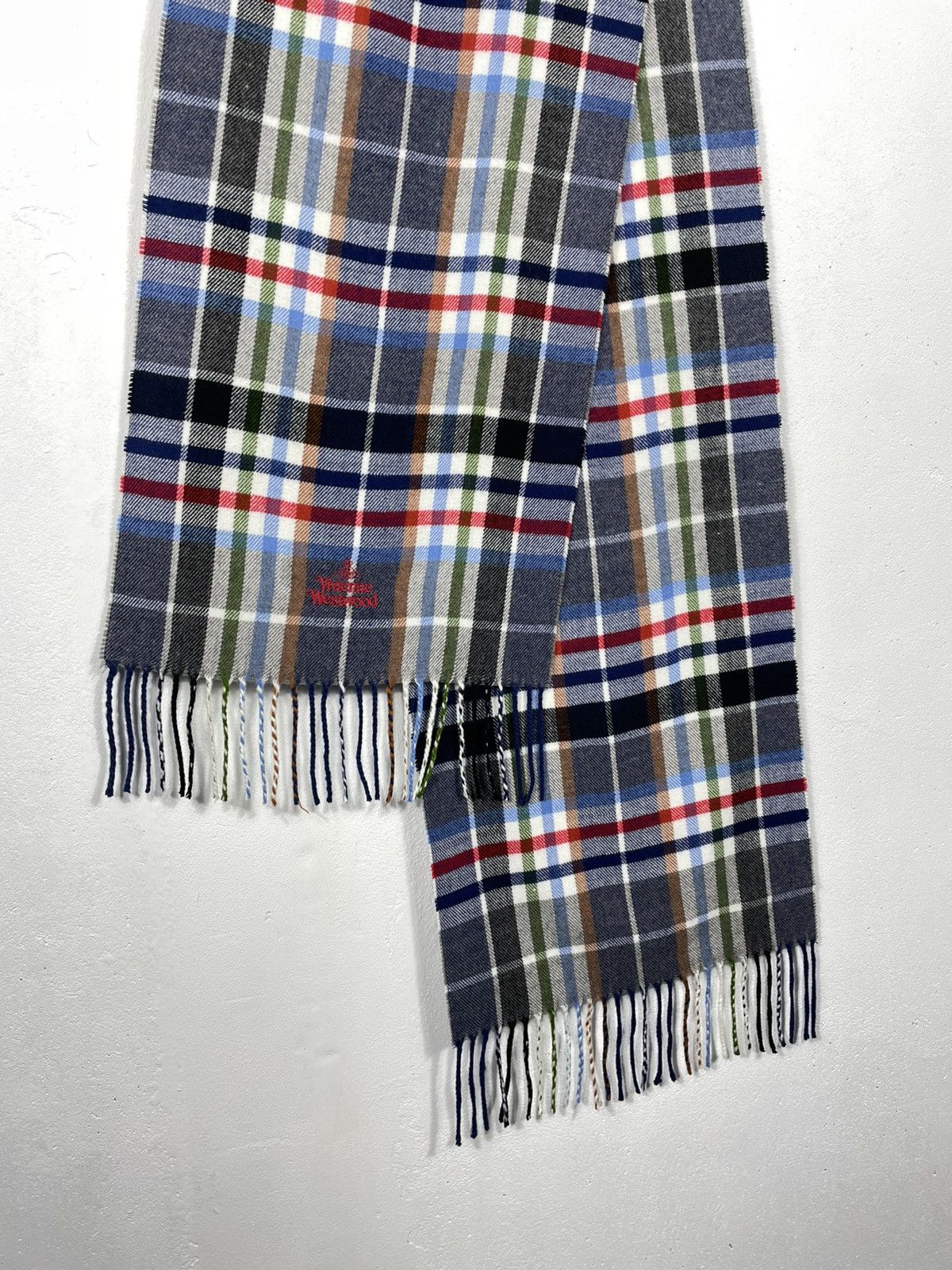 Designer × Vivienne Westwood Vivienne Westwood Multicolor Tartan Scarf Y2k Avant Garde Size ONE SIZE - 4 Thumbnail