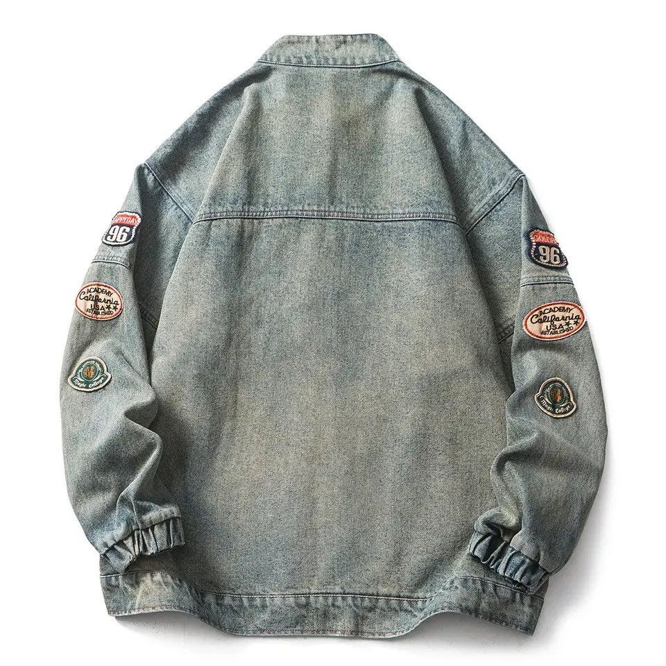 Vintage American vintage denim jacket bomber oversize y2k unisex Size US L / EU 52-54 / 3 - 3 Thumbnail