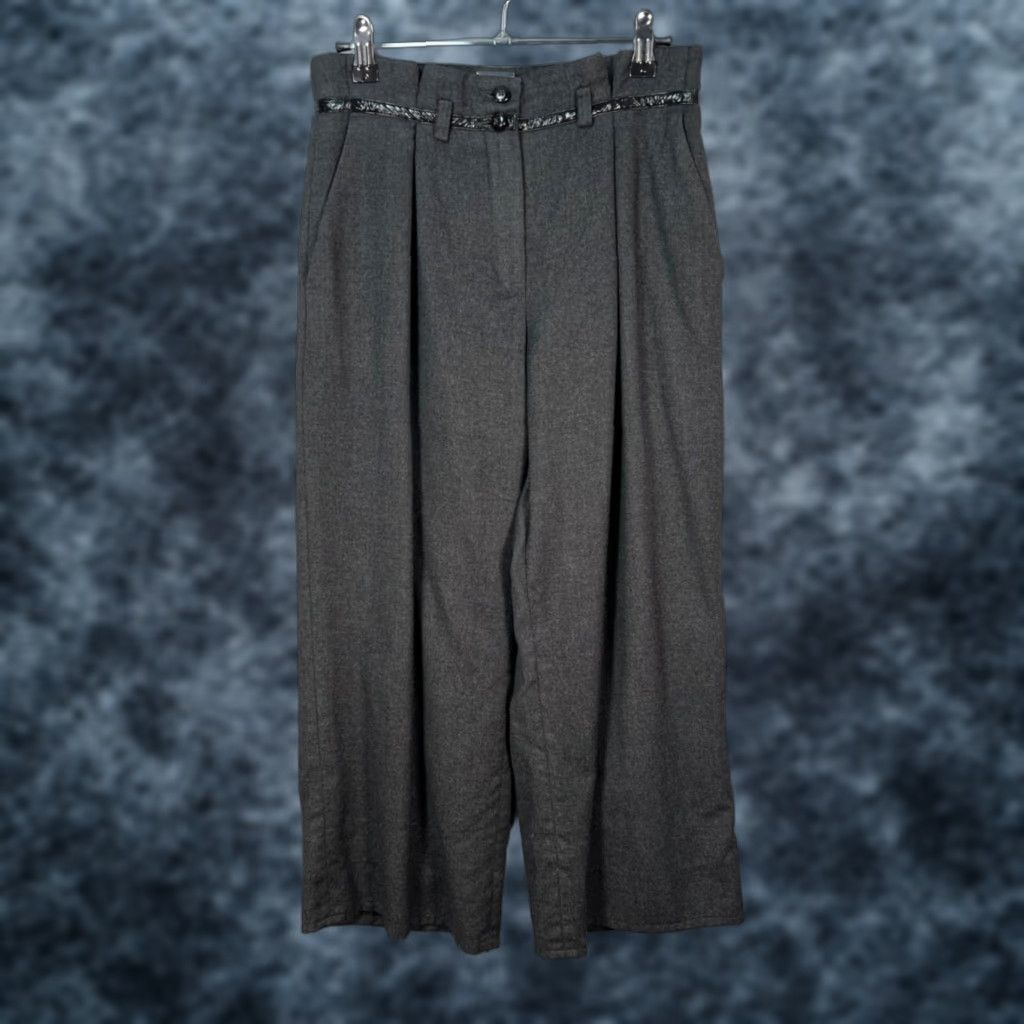 Armani VINTAGE Armani Collezioni Womens Gray Wool Wide-Leg Trousers Made In Italy Dress Pants Wool Pleated 27in Waist 24in Inseam Gray Womens Size 27" / US 4 / IT 40 - 1 Thumbnail