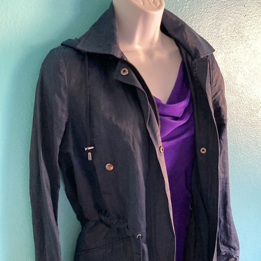 Joie Joie Eisner Utility Jacket XS Navy Blue Hip Length Trench Co Size XS / US 0-2 / IT 36-38 - 6 Thumbnail