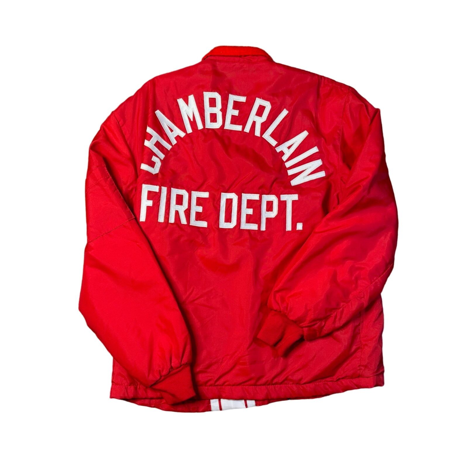Vintage Vintage Red Lined Windbreaker Jacket Chamberlain Fire Size US M / EU 48-50 / 2 - 2 Thumbnail