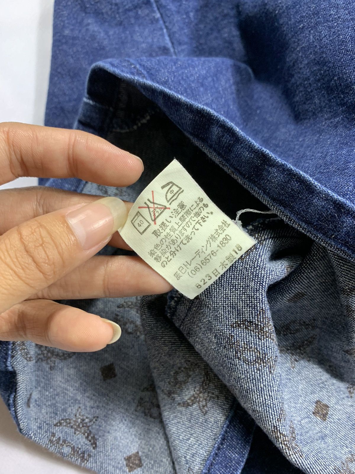 Orslow MCM Denim Monogram Button Shirt Size M / US 6-8 / IT 42-44 - 7 Thumbnail