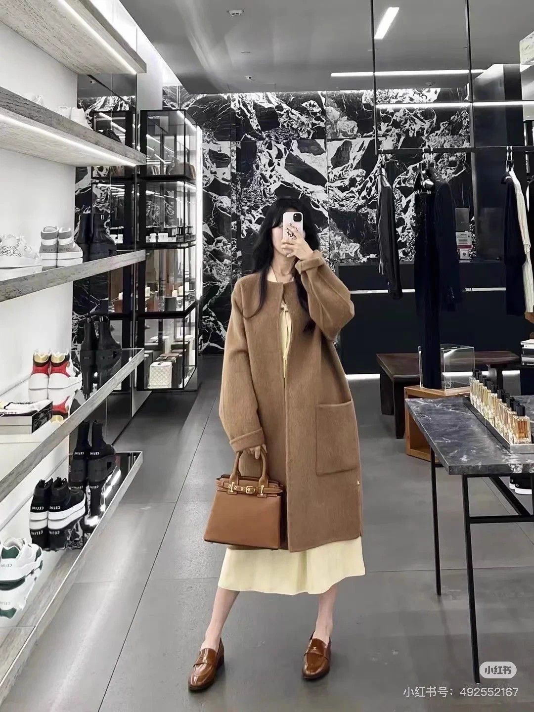 Celine Celine Camel Alpaca Wool Coat Leather Trim 34 Size XS / US 0-2 / IT 36-38 - 9 Thumbnail