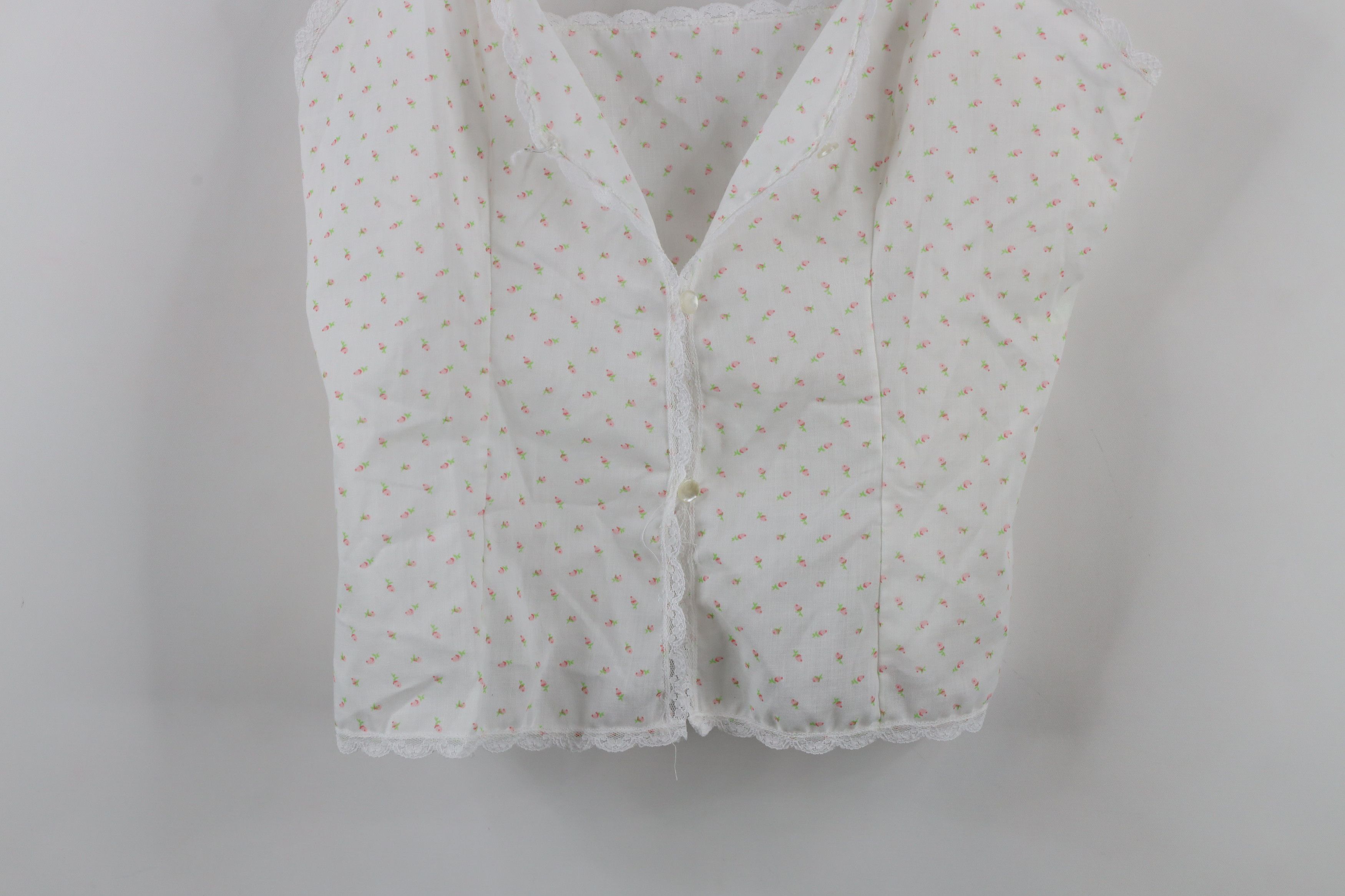 Vintage Vintage 70s Streetwear Sheer Lace Flower Night Shirt USA Size L / US 10 / IT 46 - 3 Thumbnail