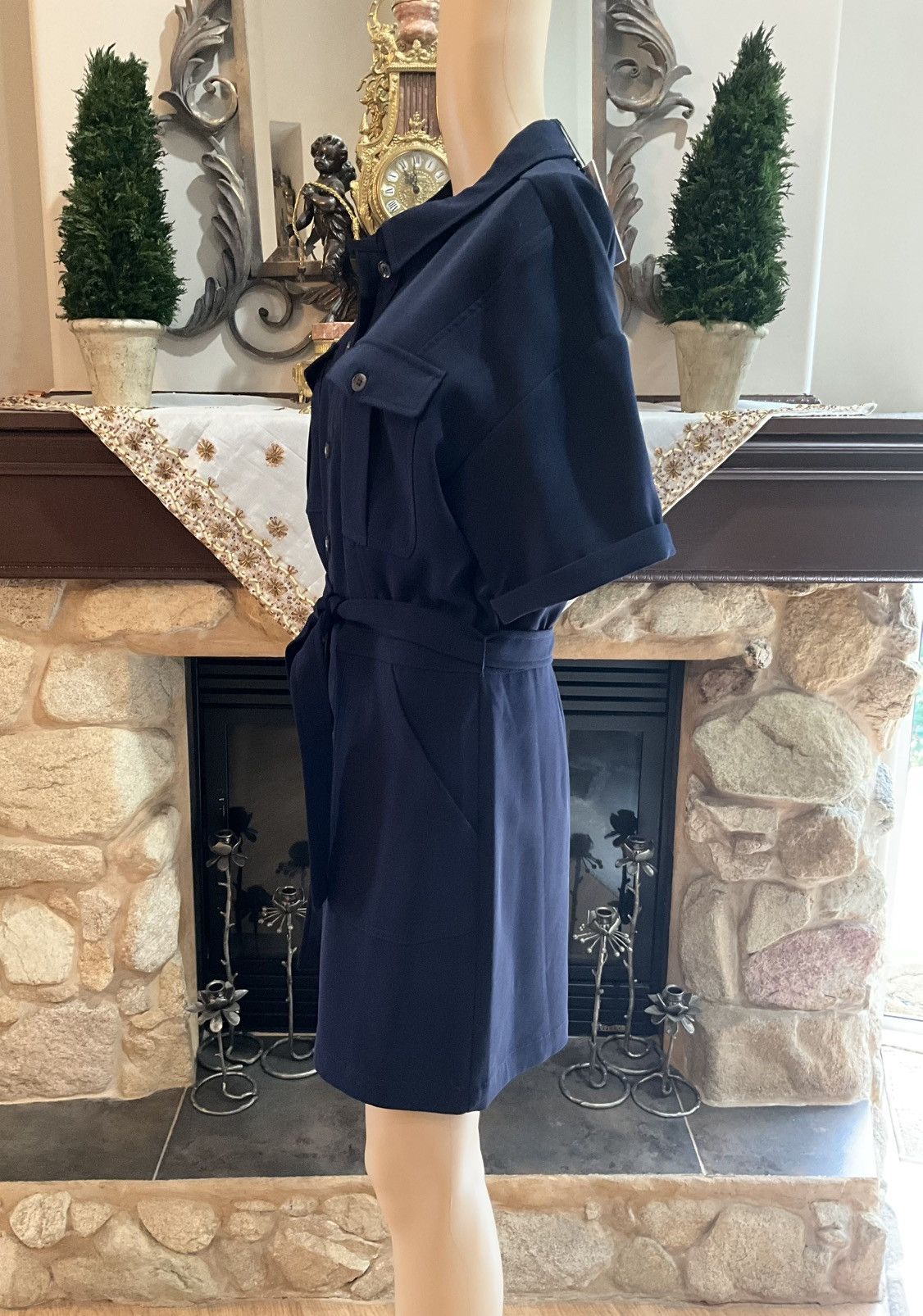 Anthropologie NWT$118 Greylin Delton Utility Navy Romper LARGE Size 34" / US 12 / IT 48 - 4 Thumbnail