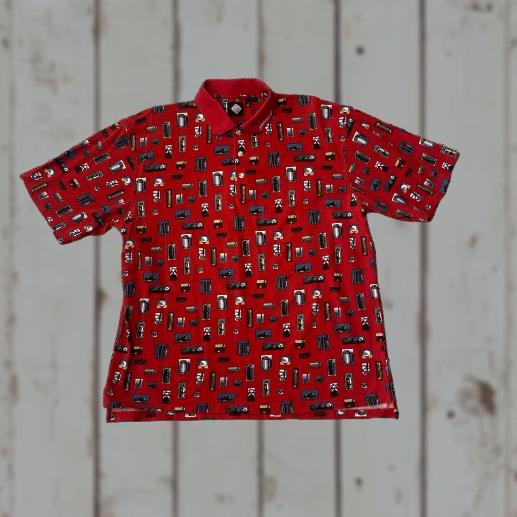 Vintage VINTAGE Tabasco Polo Shirt Golf All Over Print Red 2XL Mens Shirt Golf 90s Sports Size US XXL / EU 58 / 5 - 1 Thumbnail