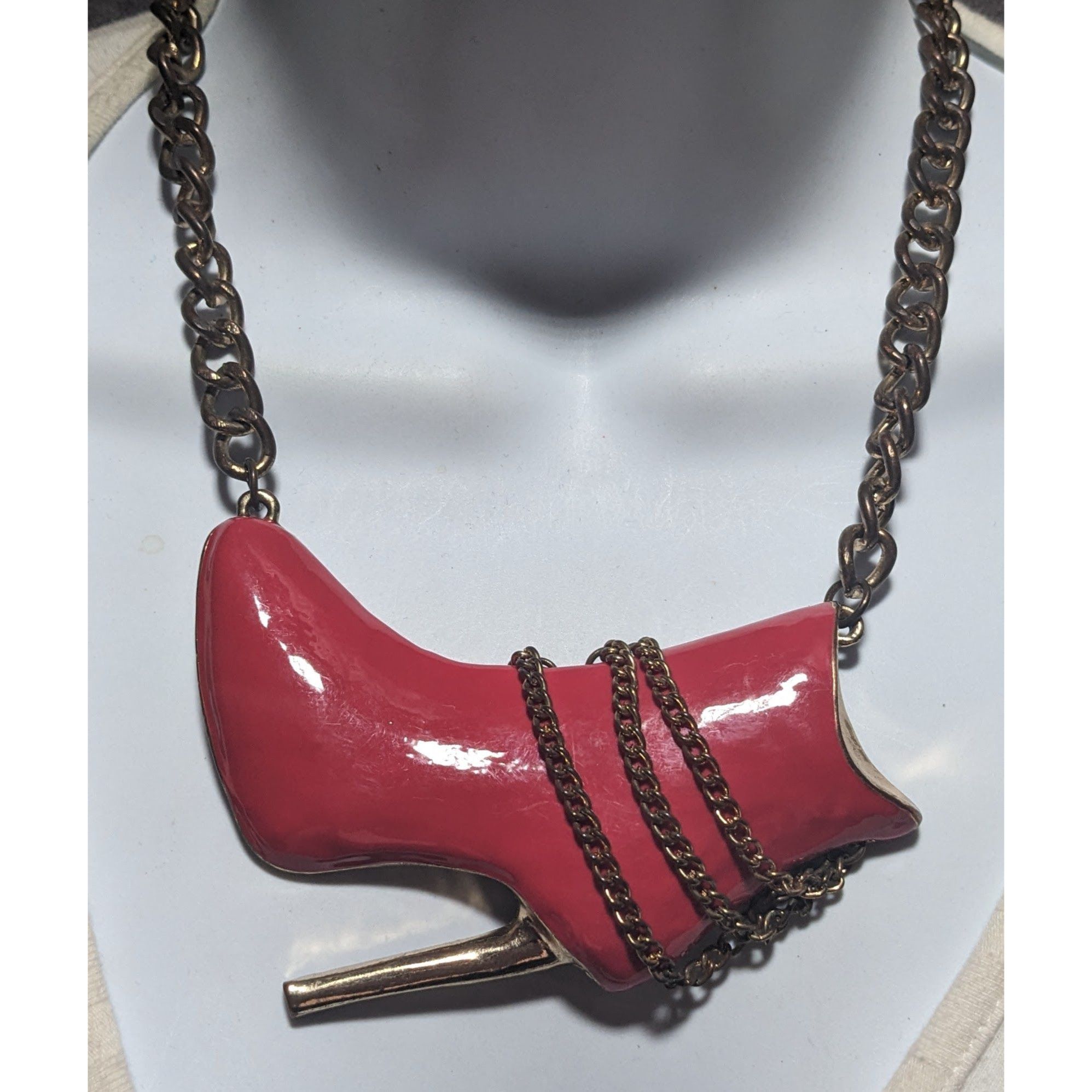 Other Red High Heel Chain Boot Pendant Necklace Size ONE SIZE - 6 Thumbnail