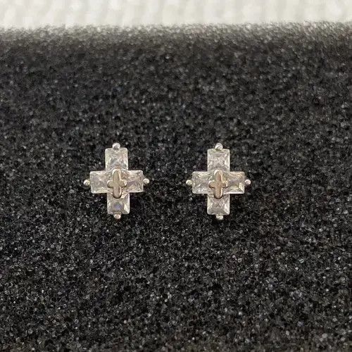 Designer × Jewelry Cross Stud Earrings for Men Women,Cross Earrings Size ONE SIZE - 1 Thumbnail