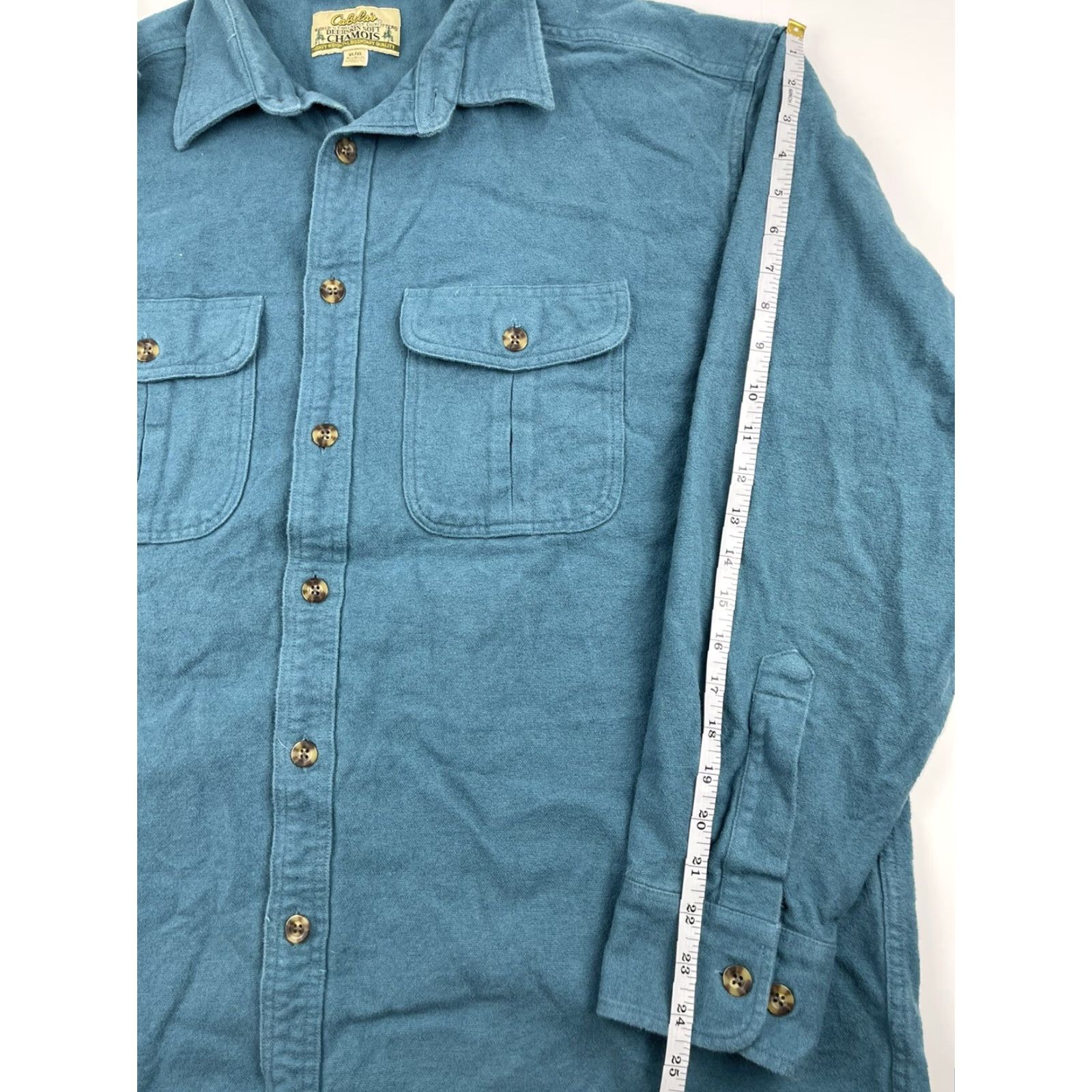Vintage VINTAGE Cabelas Outdoor Chamois Button-Up Shirt Blue XL Mens Size US XL / EU 56 / 4 - 7 Thumbnail