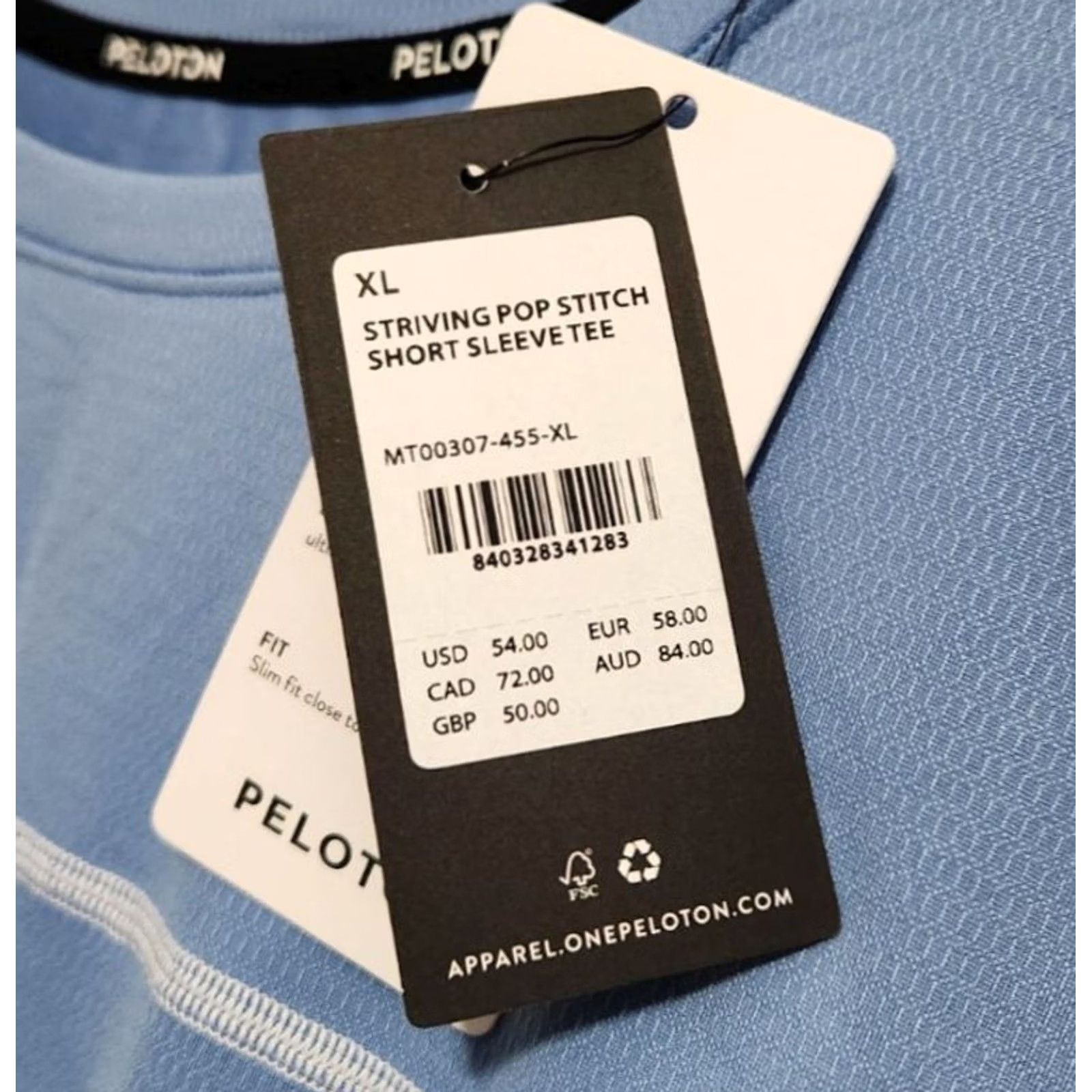 Vintage Peloton Mens XL T-Shirt Short Sleeve Crew Neck Blue Activewear Slim Fit Pullover Tee Shirts Size US XL / EU 56 / 4 - 4 Thumbnail