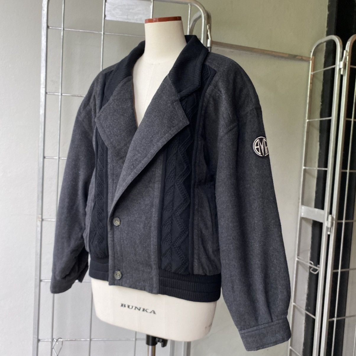 Designer BLACK PIA Dark Gray Knit Panel Jacket Size L / US 10 / IT 46 - 22 Thumbnail
