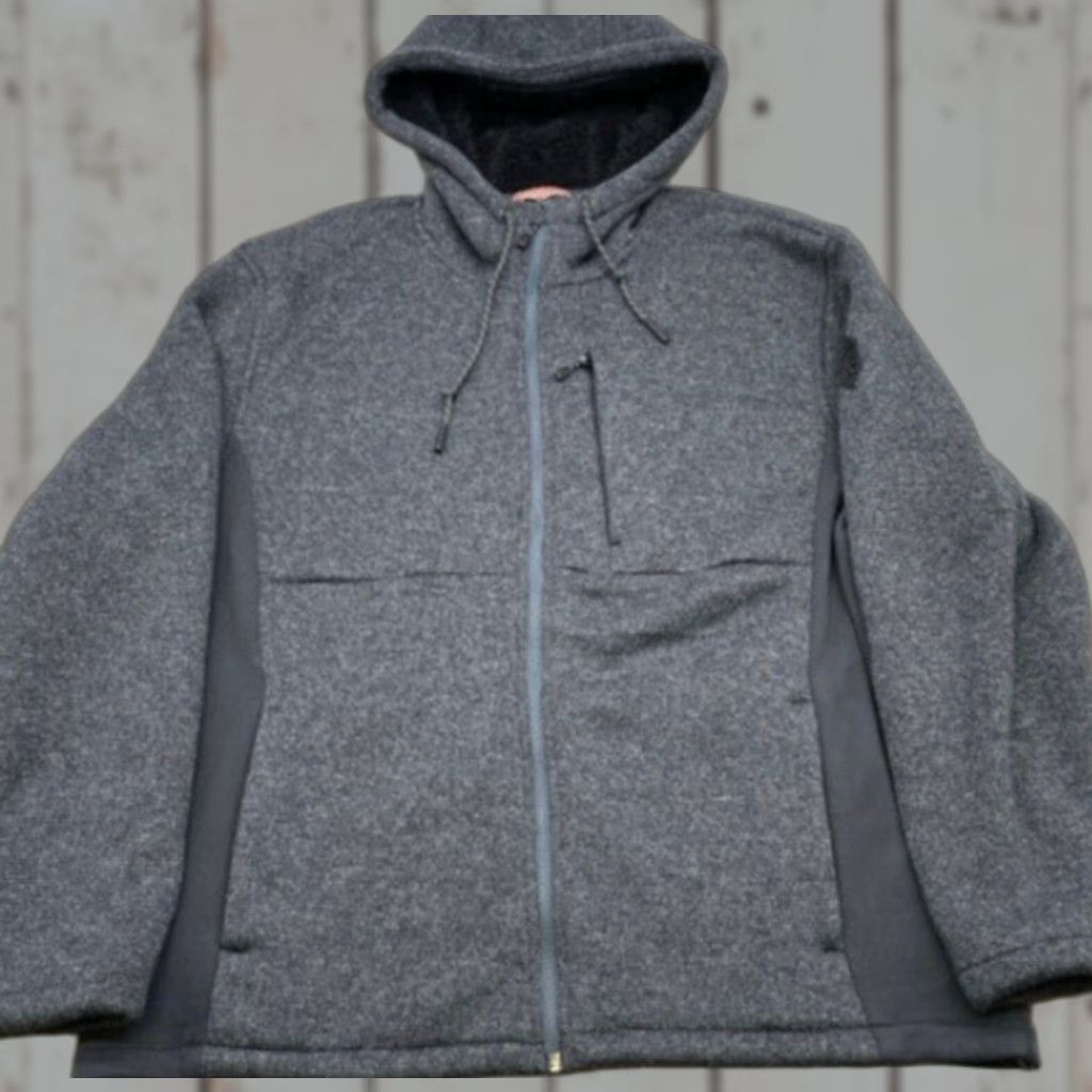 Free Country Free Country Jacket Men's Gray Fleece Hooded Long Sleeve Full-Zip XL - Regular Fit, Pockets, Mid-Length Hoodie, Fall Spring Winter Size US XL / EU 56 / 4 - 1 Thumbnail