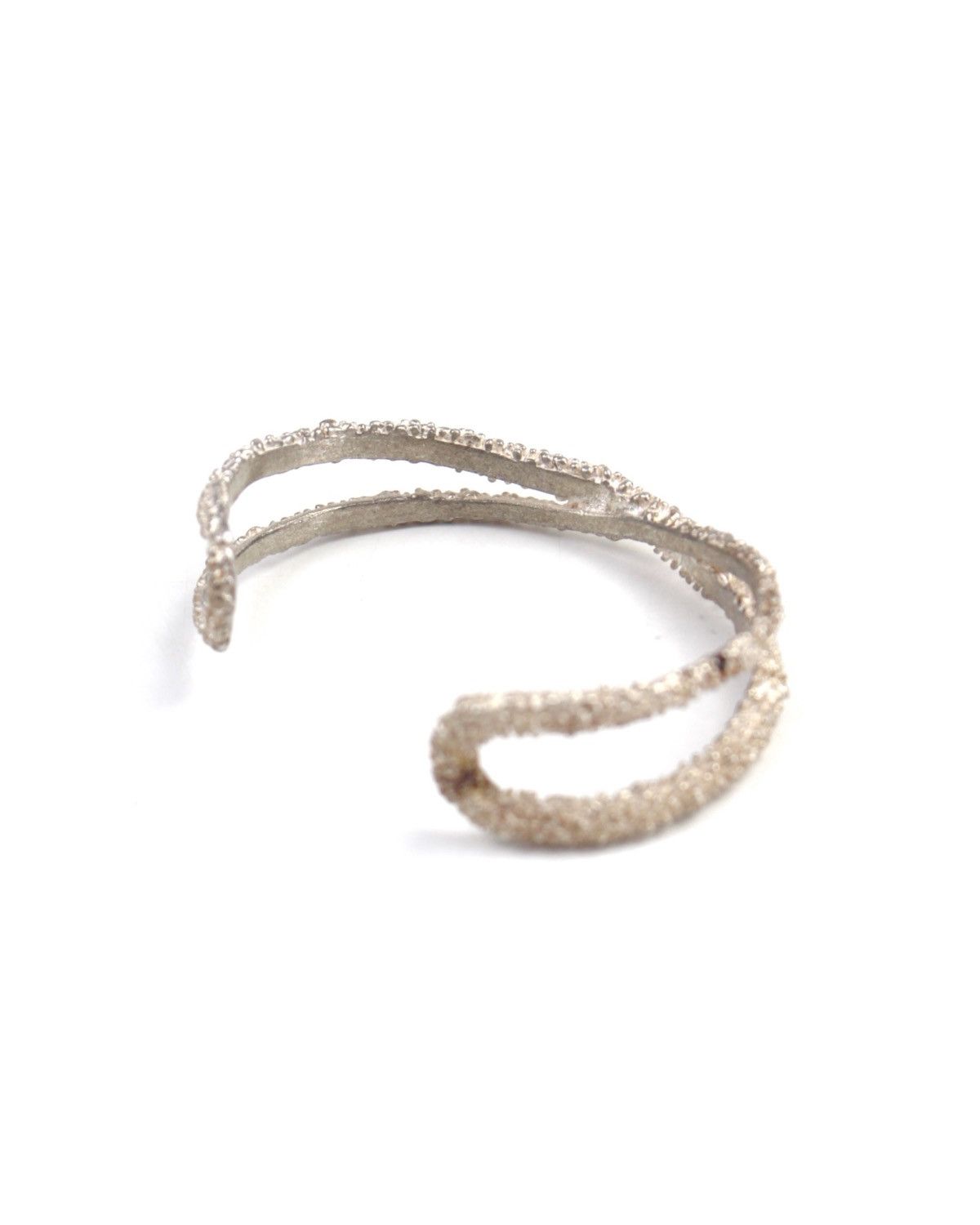 Vintage 2000S JAPANESE MADE TEXTURED SILVER-TONE TWIST CUFF BRACELET Size ONE SIZE - 4 Thumbnail