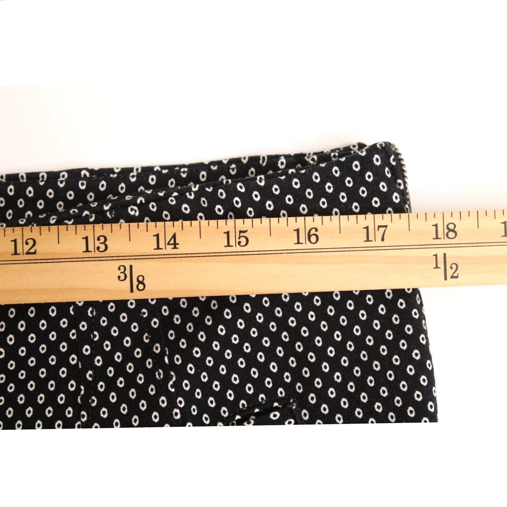 Anthropologie VINTAGE Anthropologie Women's The Essential Slim Black Dot Motif Office Pants Sz 14 Size 36" / US 14 / IT 50 - 6 Thumbnail