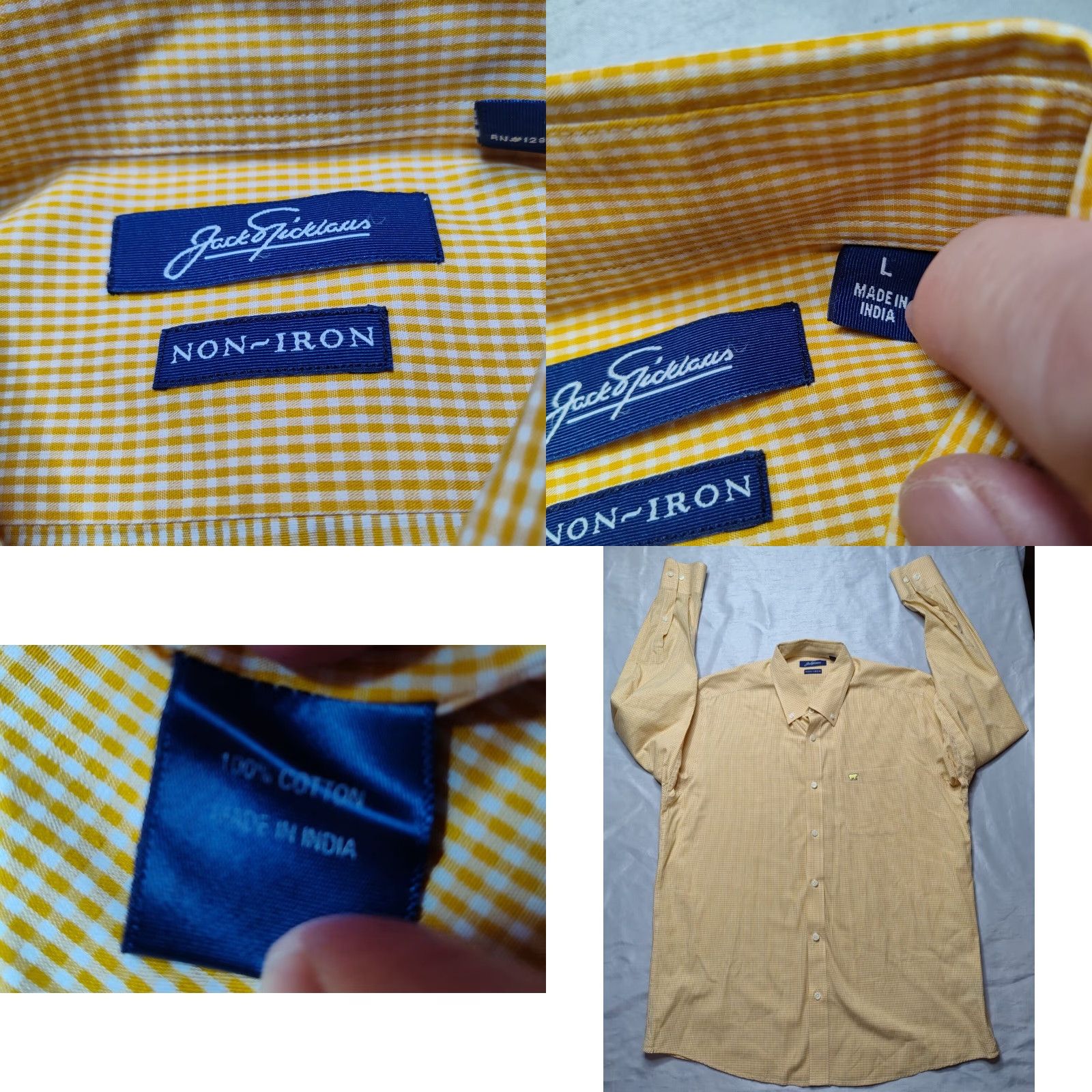 Vintage JACK NICKLAUS THE JAKE NON-IRON Men Large Orange GINGHAM Check Button Shirt EUC Size US L / EU 52-54 / 3 - 8 Thumbnail