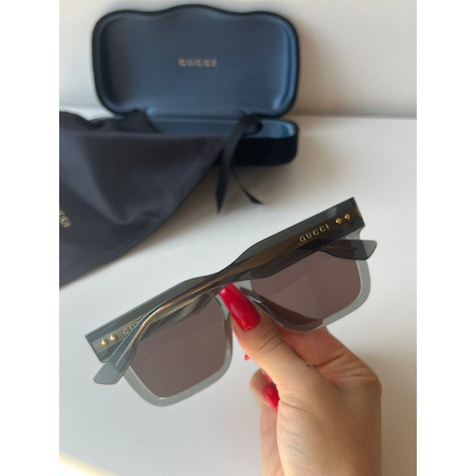 Gucci NEW Gucci GG1084S Grey Unisex Square Sunglasses Size ONE SIZE - 3 Thumbnail