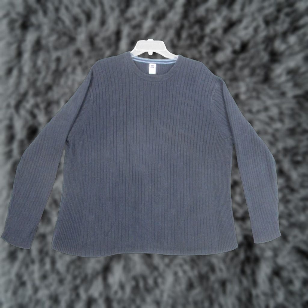 Gap VINTAGE Gap Sweater Mens XL Crewneck Ribbed 100% Cotton Hong Kong Y2K Blue Knit's Solid Knit's Crew Neck Mens XL Blue Gap Sweater Size US XL / EU 56 / 4 - 1 Thumbnail