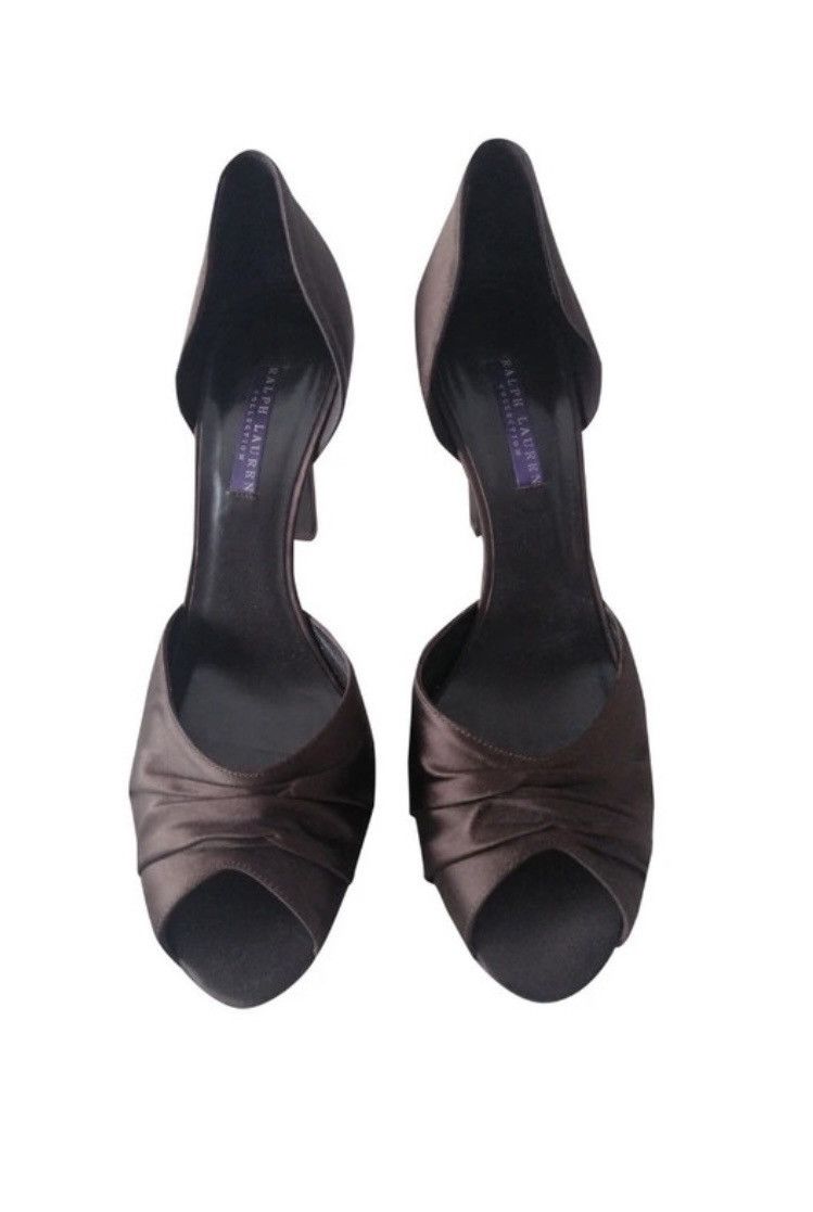 Ralph Lauren Ralph Lauren brown peep toe satin heels Size US 11 / IT 41 - 1 Thumbnail