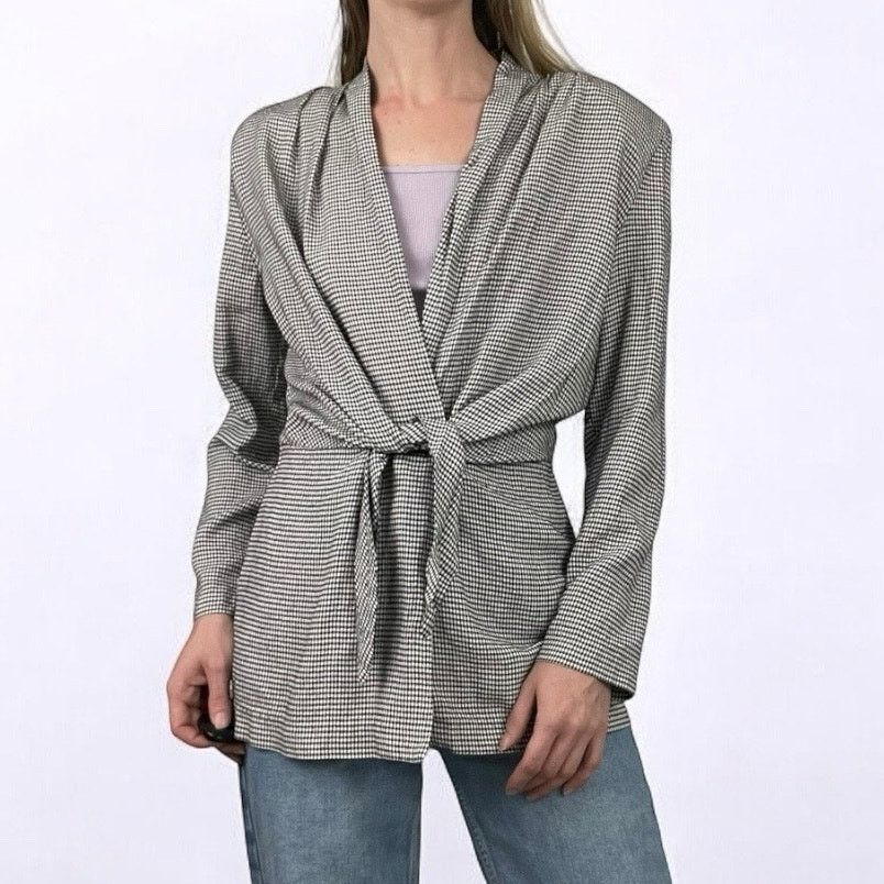 Vintage Francine Browner Vintage Black and White Gingham Blazer Size M / US 6-8 / IT 42-44 - 1 Thumbnail