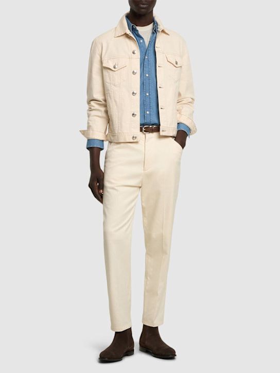 Brunello Cucinelli o1y0526 Denim Jacket in Beige Size US S / EU 44-46 / 1 - 4 Thumbnail