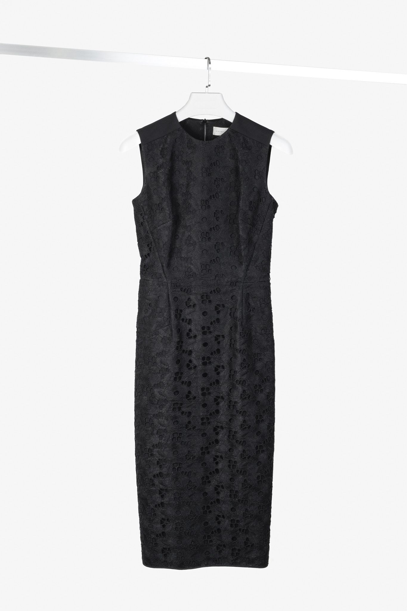 Victoria Beckham Victoria Beckham Black Guipure-Lace Contrast Dress Size S / US 4 / IT 40 - 6 Thumbnail