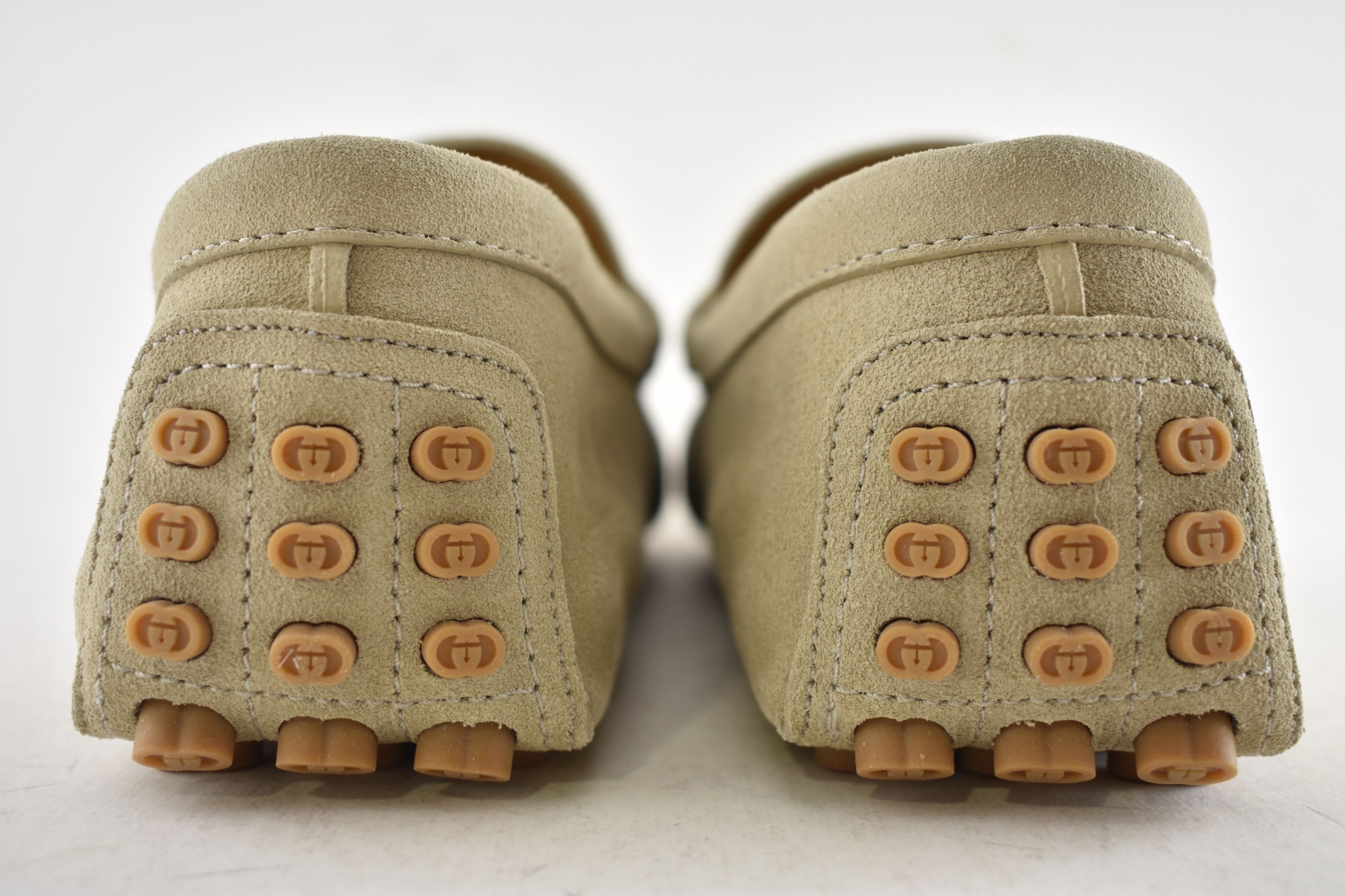 Gucci Gucci Oatmeal Suede Logo Horsebit Driver Loafer G 11 US 12 Size US 12 / EU 45 - 18 Thumbnail