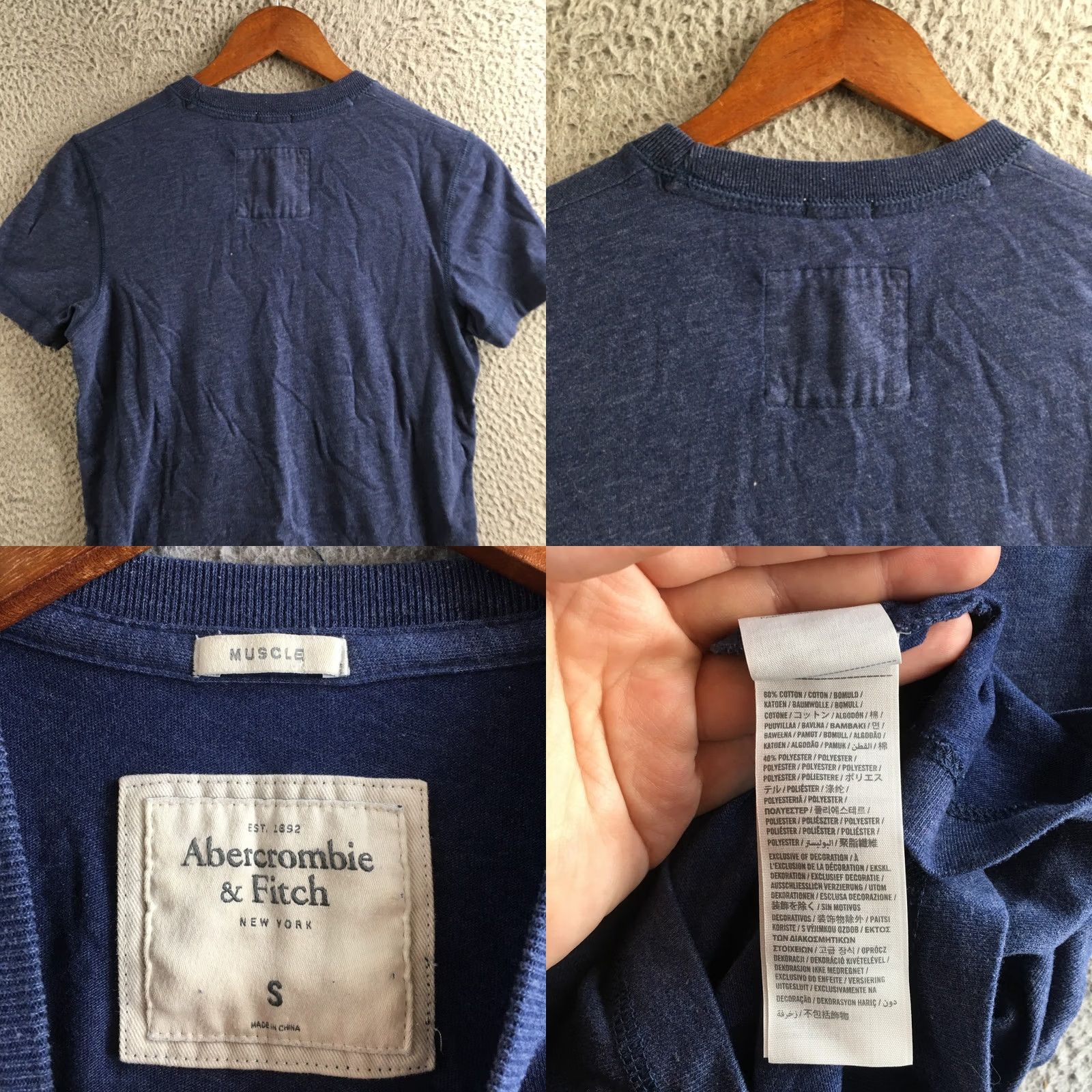 Abercrombie & Fitch Abercrombie & Fitch T Shirt Mens Small Blue Short Sleeve Crew Neck Pullover Tops Size US S / EU 44-46 / 1 - 8 Thumbnail