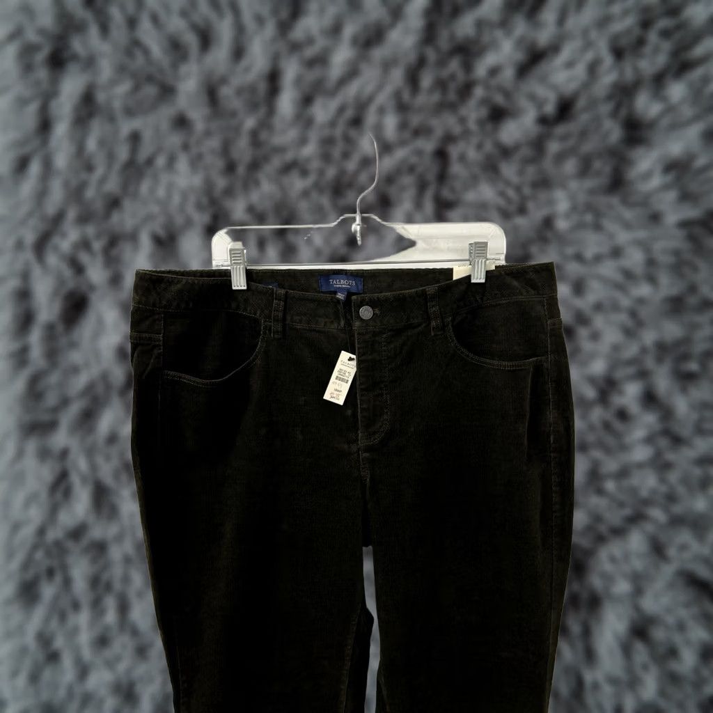 Talbots VINTAGE TALBOTS Heritage Corduroy Pants Womens 18 Olive Green Straight Leg NWT 9 MSRP Size 40" / US 18 - 1 Thumbnail