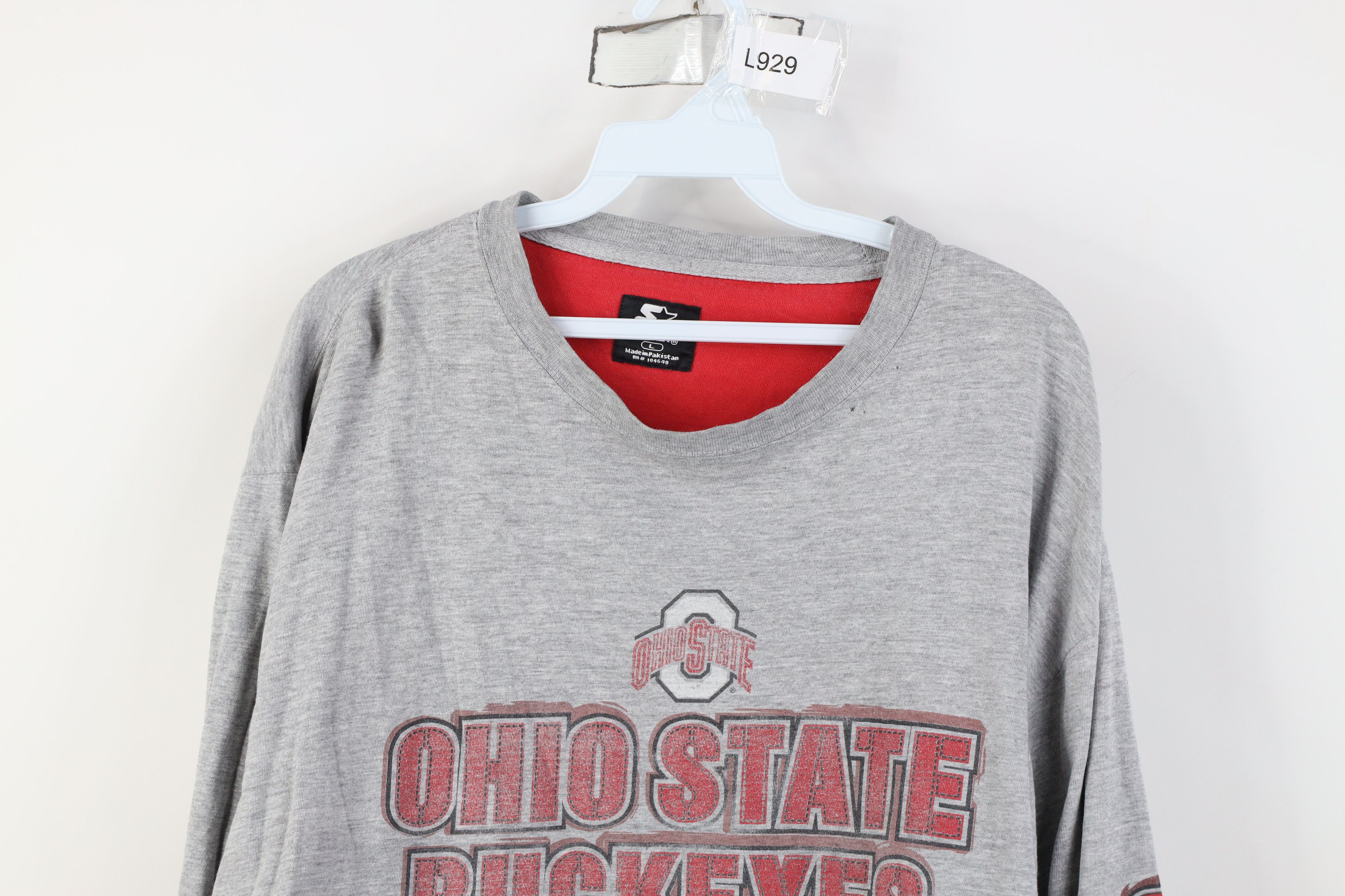 Starter Vintage 90s Starter Ohio University Long Sleeve T-Shirt Size US L / EU 52-54 / 3 - 2 Thumbnail