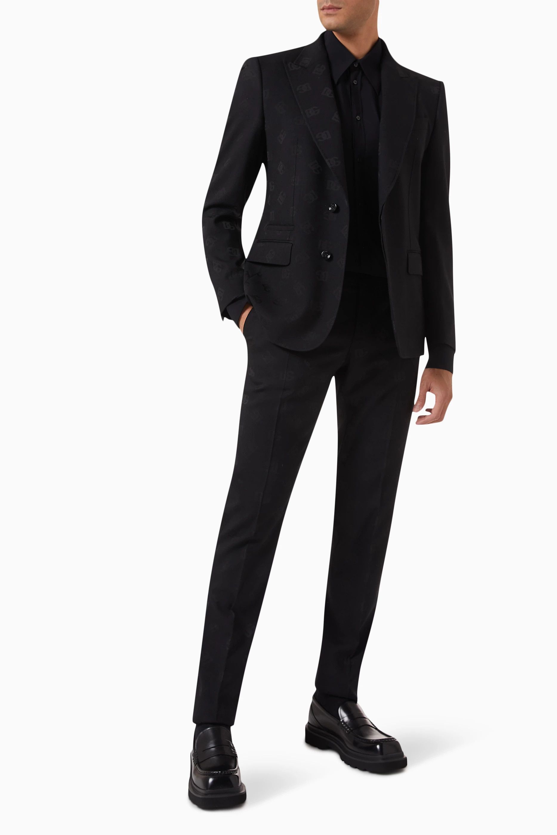 Dolce & Gabbana o1y0125 Logo Print Blazer in Black Size US M / EU 48-50 / 2 - 2 Thumbnail