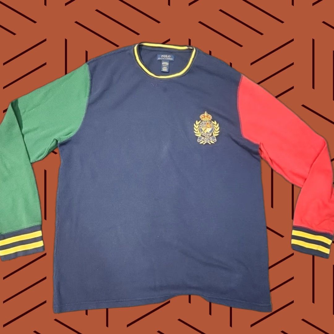 Polo Ralph Lauren VINTAGE Polo Ralph Lauren Shirt Men XL Crest Patch Thermal Waffle 90s Sleep Mens Size US XL / EU 56 / 4 - 1 Thumbnail