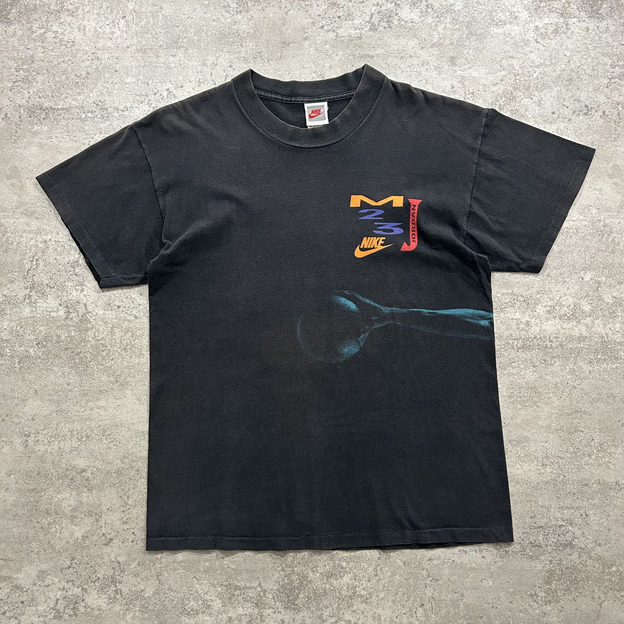 NIKE MICHAEL JORDAN DOUBLE SIDED T-SHIRT SIZE L FADE BLACK